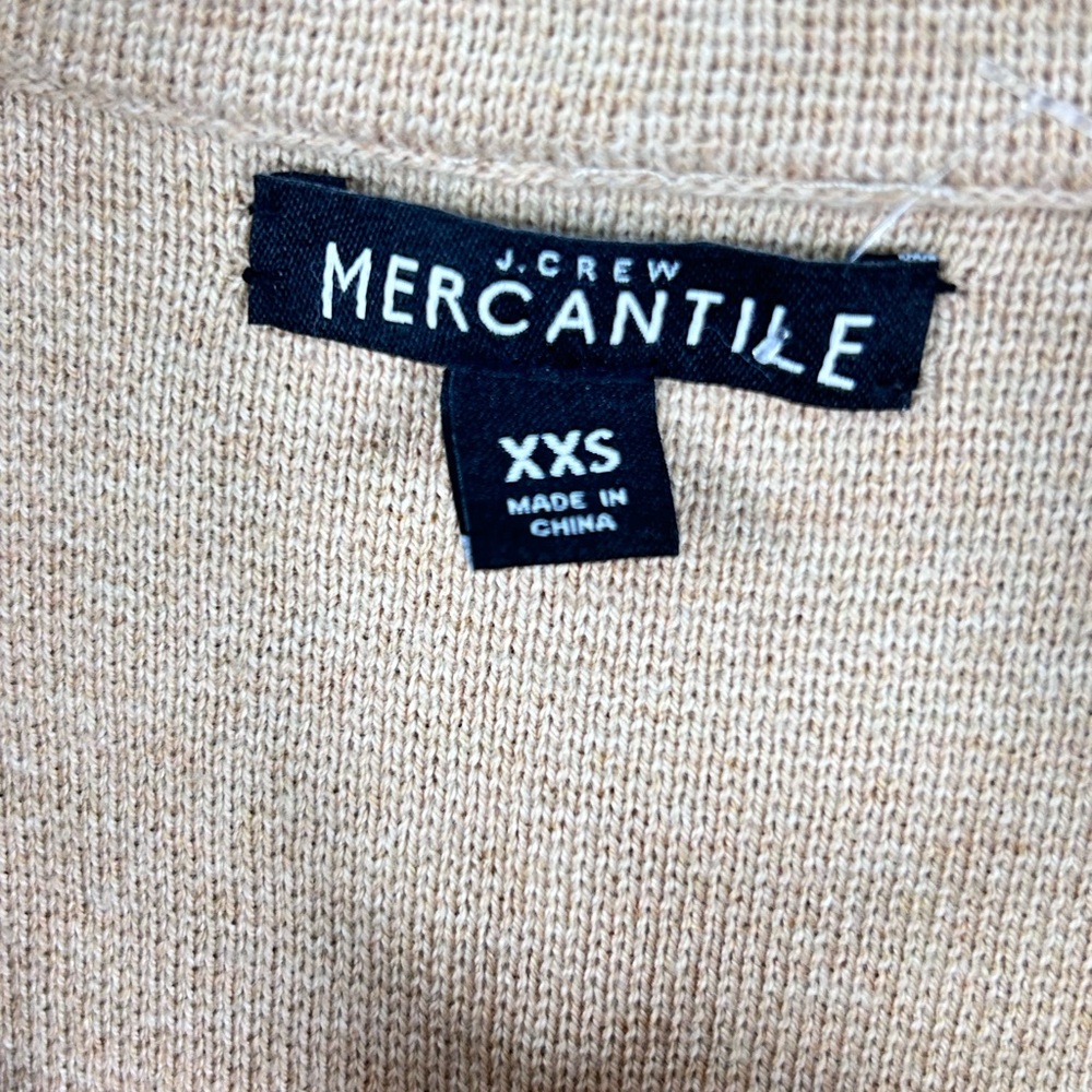 J.Crew Mercantile Tan Knit Blazer Jacket Women’s XXS  Button Front 100% cotton - Picture 5 of 13